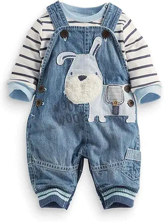 Cute Baby Boy Clothes Suit Toddler Boys' Striped long Sleeve T-Shirt WithJumpsuit Pants Outfits Sets