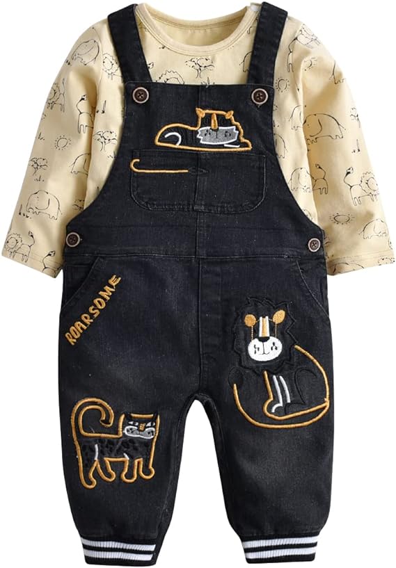 Cute Baby Boy Clothes Suit Toddler Boys' Striped long Sleeve T-Shirt WithJumpsuit Pants Outfits Sets