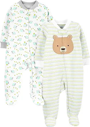 Carter's Baby Neutral 2-Pack Cotton Footed Sleep and Play